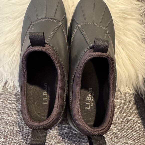 LL Bean Black Storm Chaser Tek 2.5 Slip On Duck Shoes Womens 9 Waterproof Boots - Picture 3 of 7